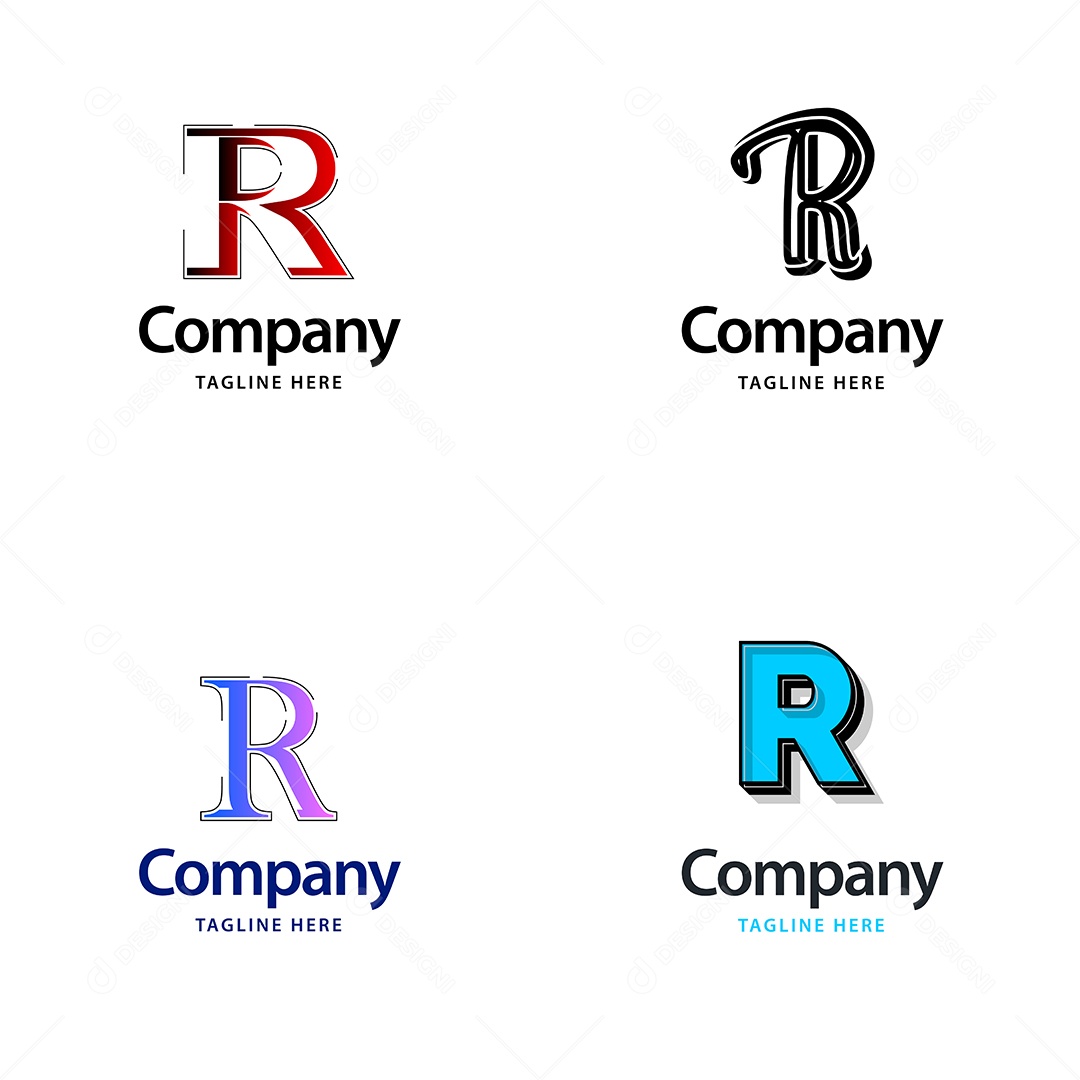 Logo R Personalizada Logotipos Modernos EPS