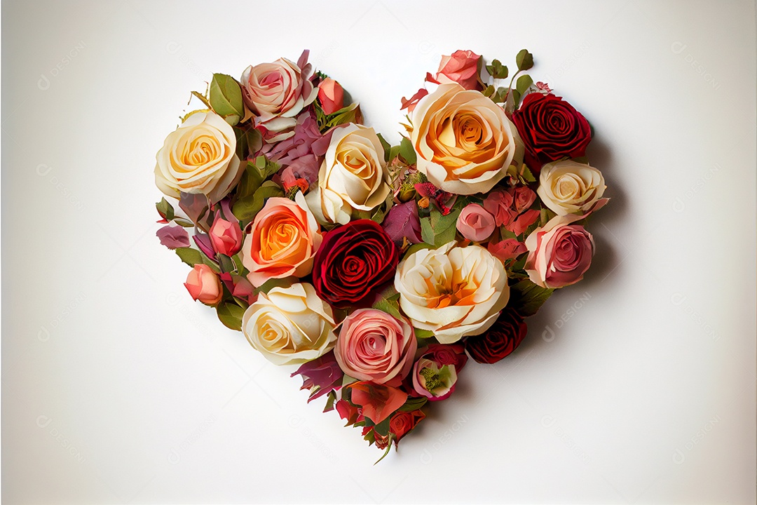 Forma de coração, amor, renderização realista do dia dos namorados