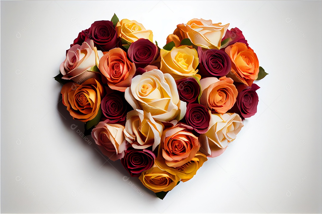 Forma de coração, amor, renderização realista do dia dos namorados