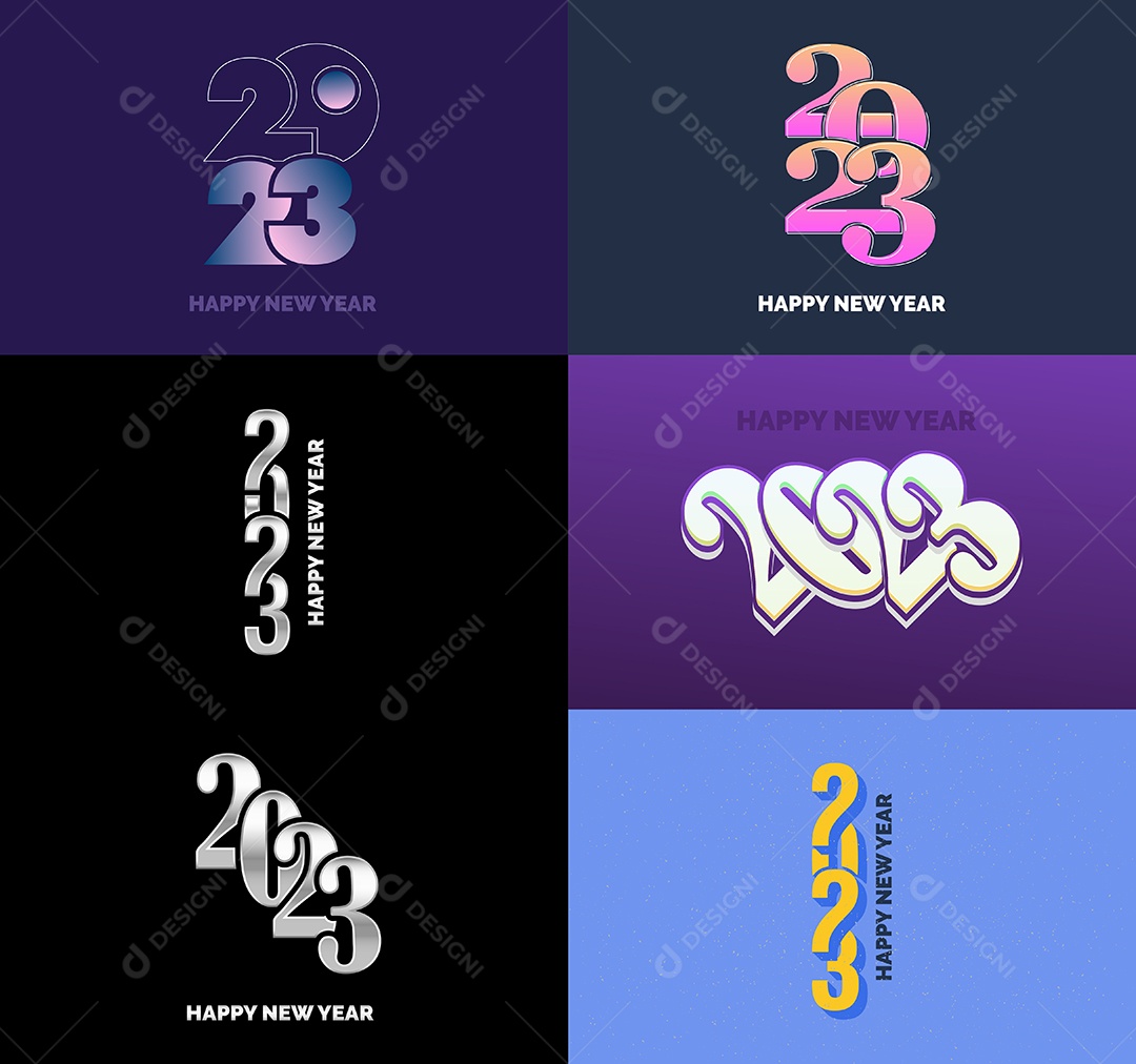 Logotipo 2023 Feliz Ano Novo Vetor EPS