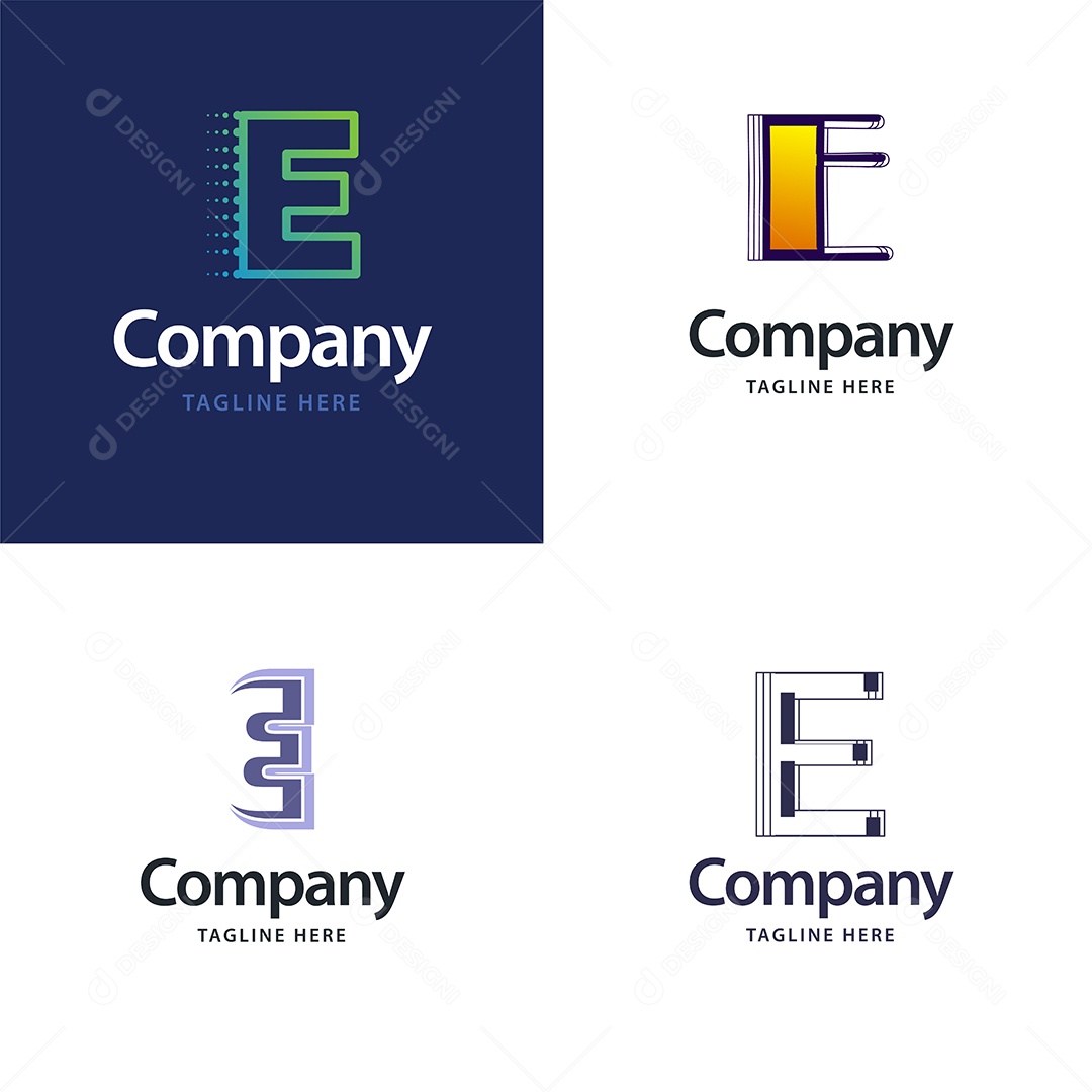 Logo E Personalizada Logotipos Modernos EPS