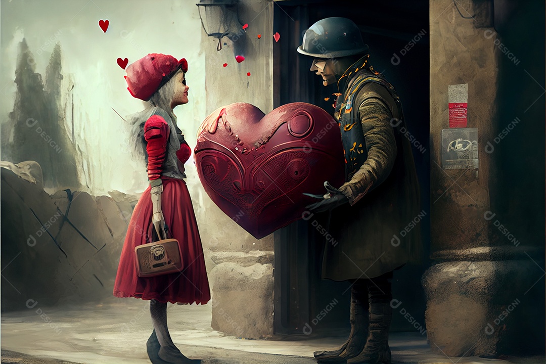 Conceito de coração, amor, dia dos namorados.12 de junho Renderização. Realista.