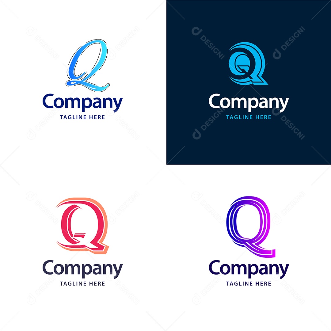 Logo Q Personalizada Logotipos Modernos EPS
