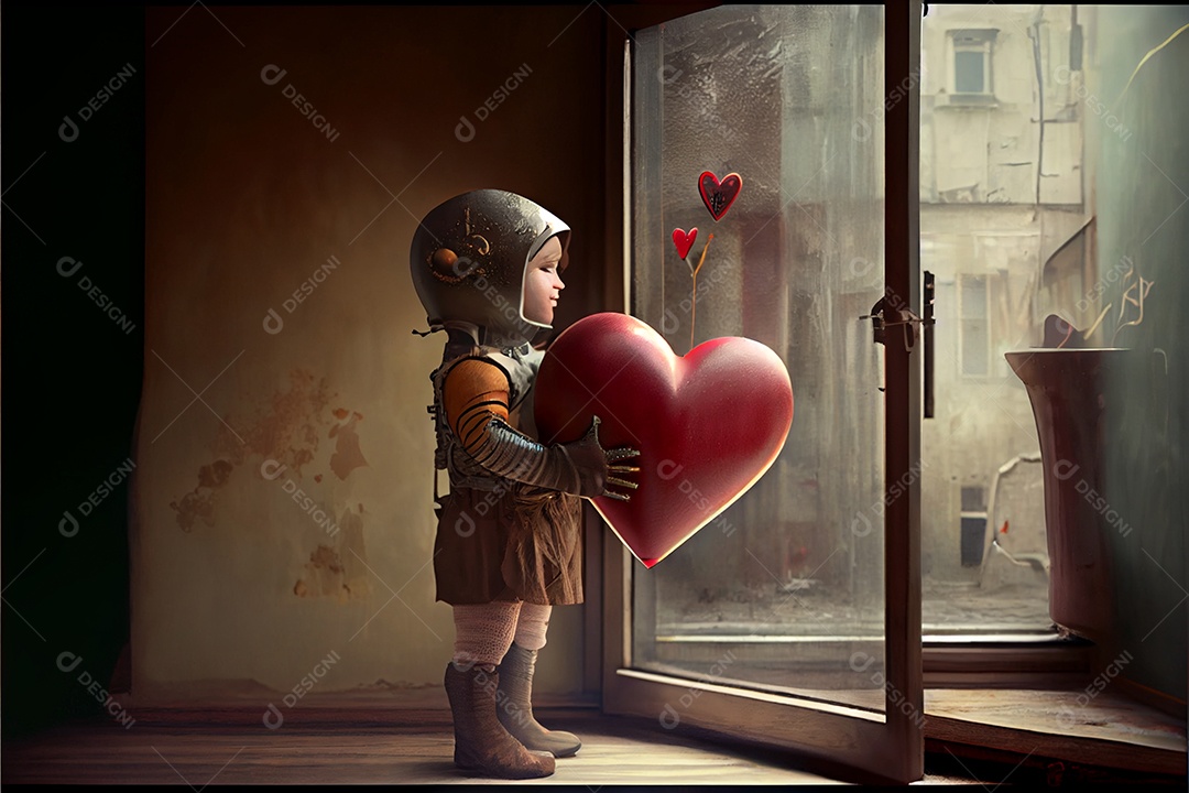 Conceito de coração, amor, dia dos namorados.12 de junho Renderização. Realista.