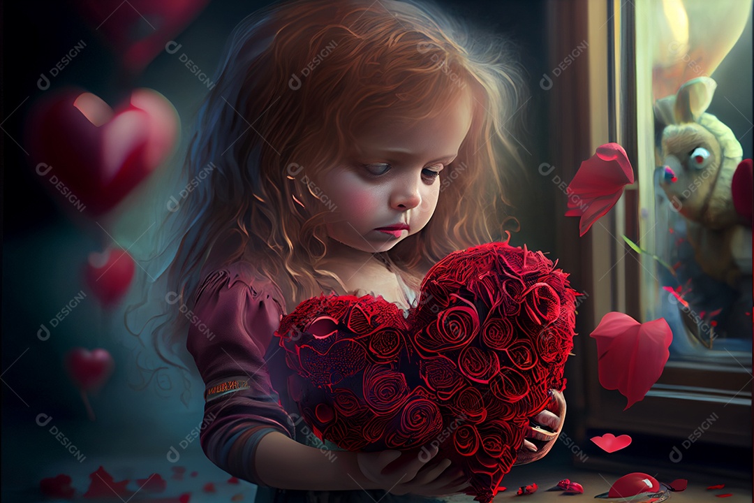 Conceito de coração, amor, dia dos namorados.12 de junho Renderização. Realista.