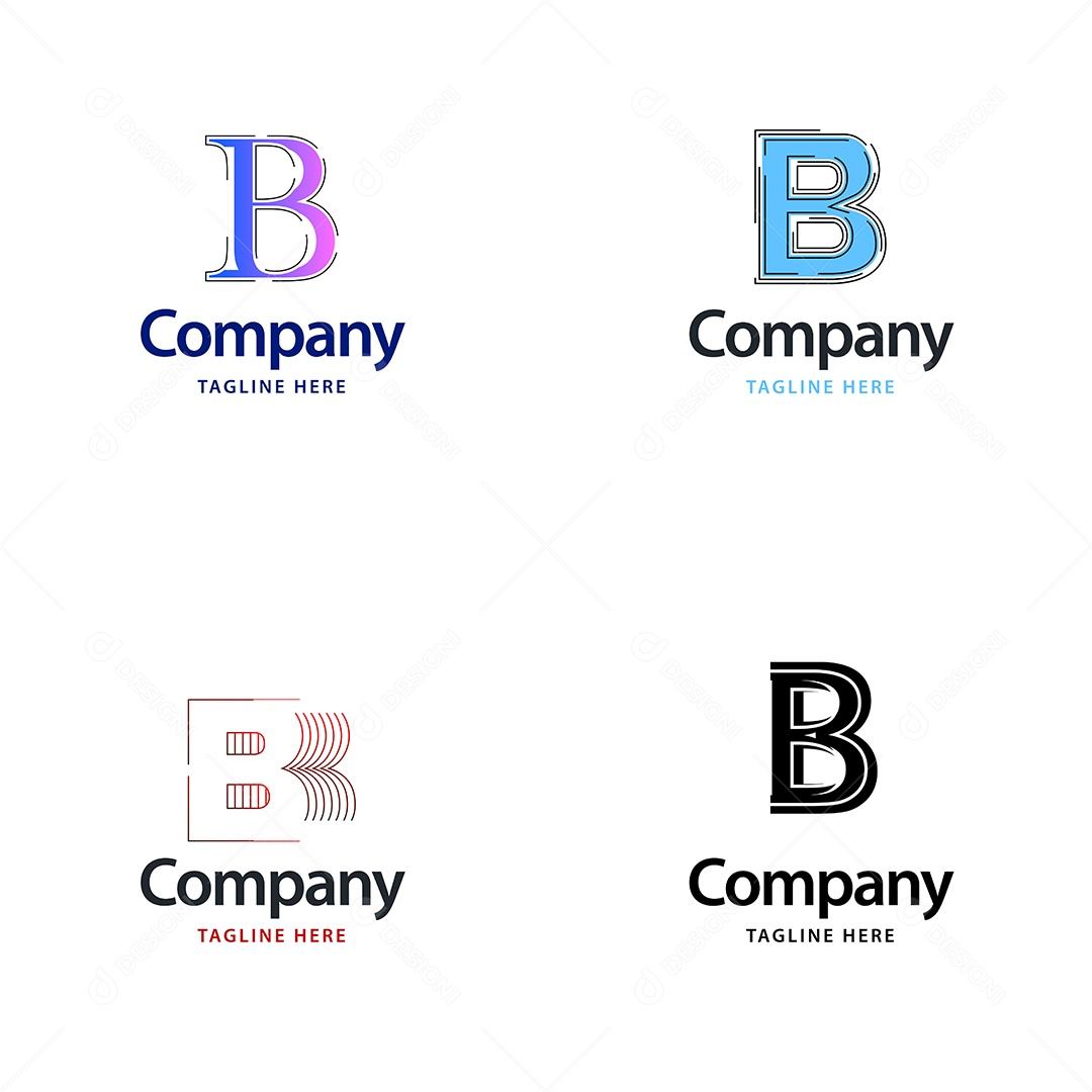 Logo B Personalizada Logotipos Modernos EPS