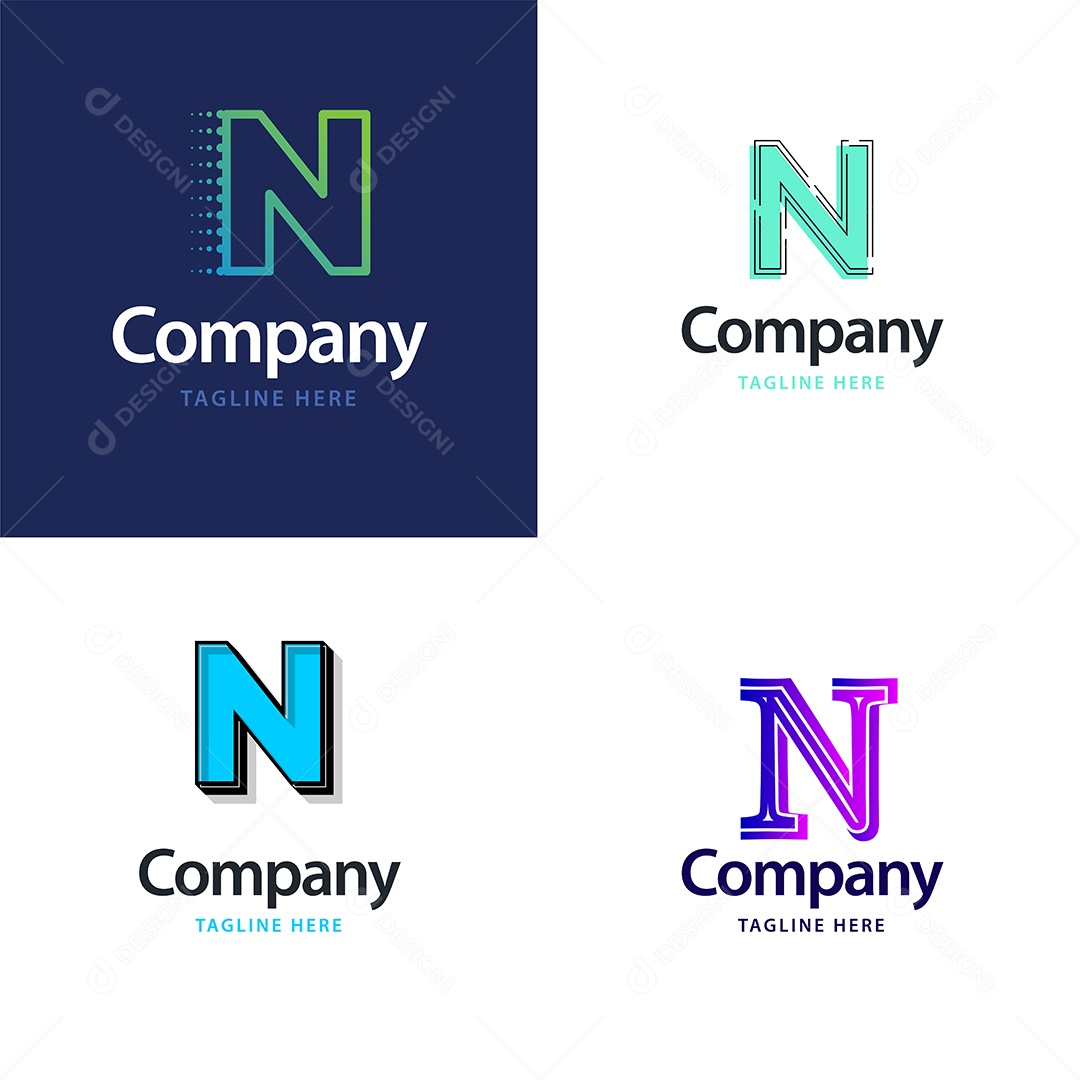 Logo N Personalizada Logotipos Modernos EPS