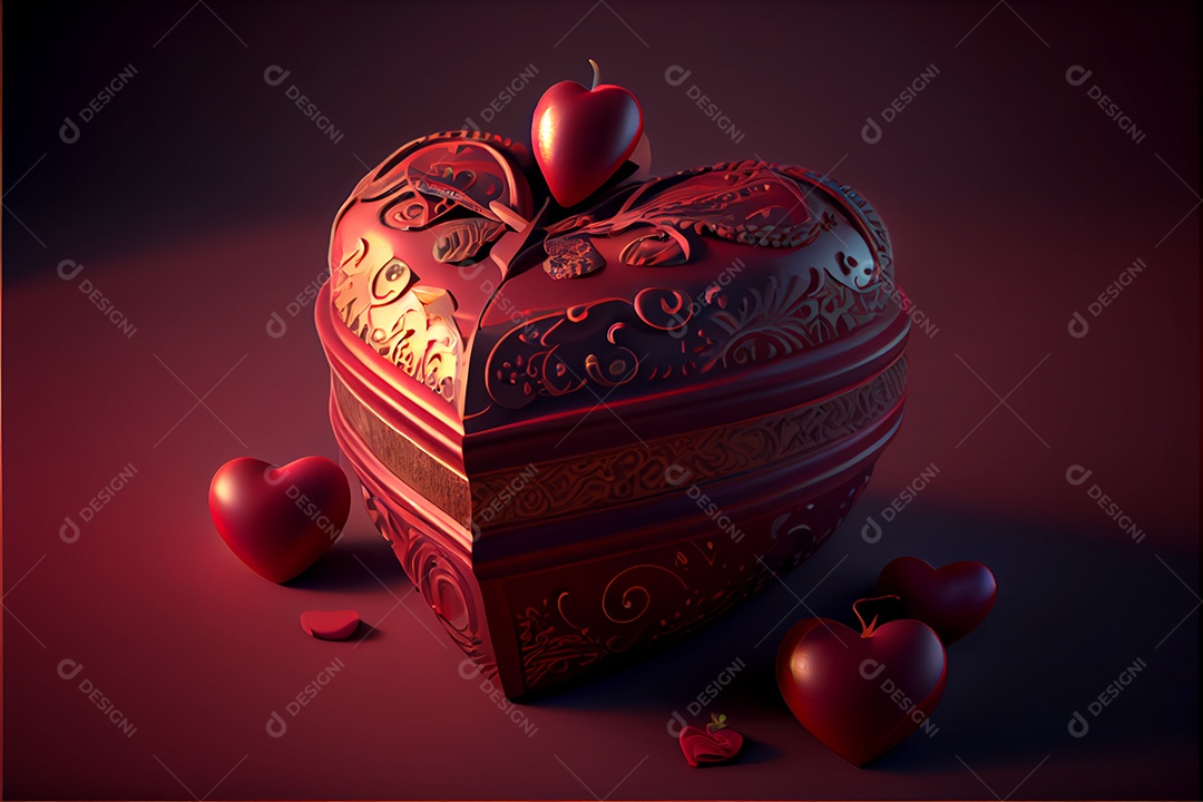 Amor rosa representativo, dia dos namorados 12 de junho renderizar realista