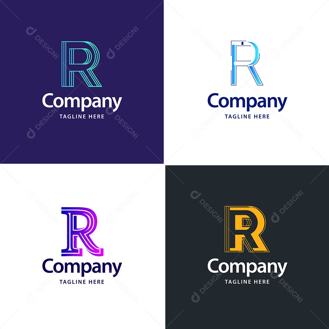 Logo R Personalizada Logotipos Modernos EPS