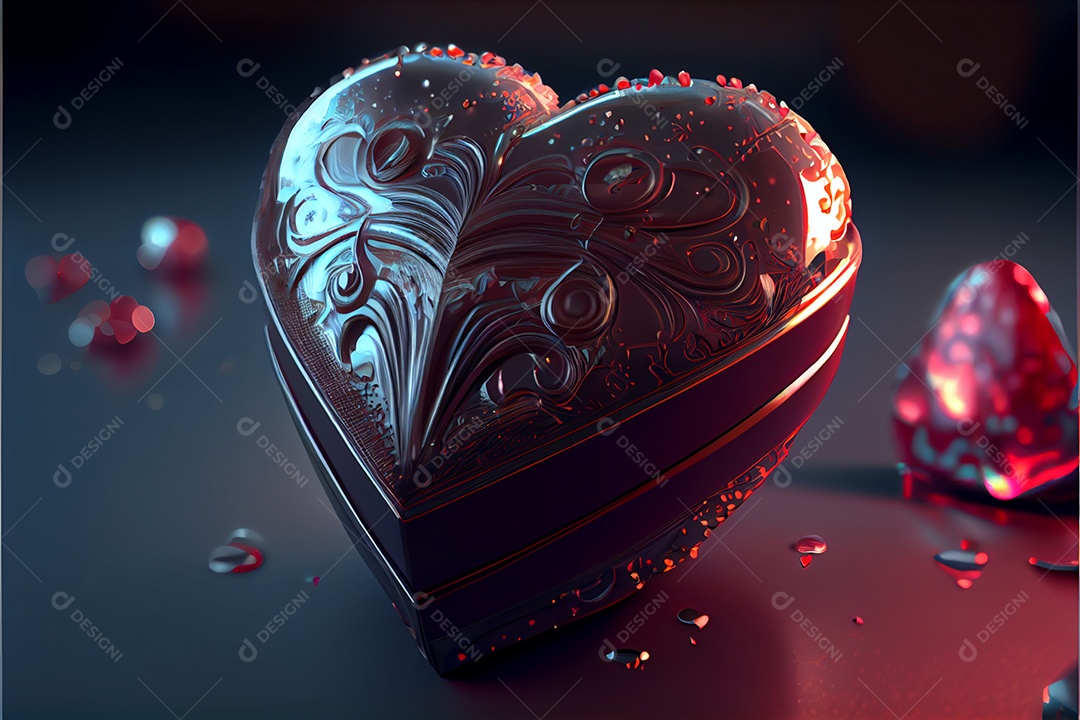 Amor rosa representativo, dia dos namorados 12 de junho renderizar realista