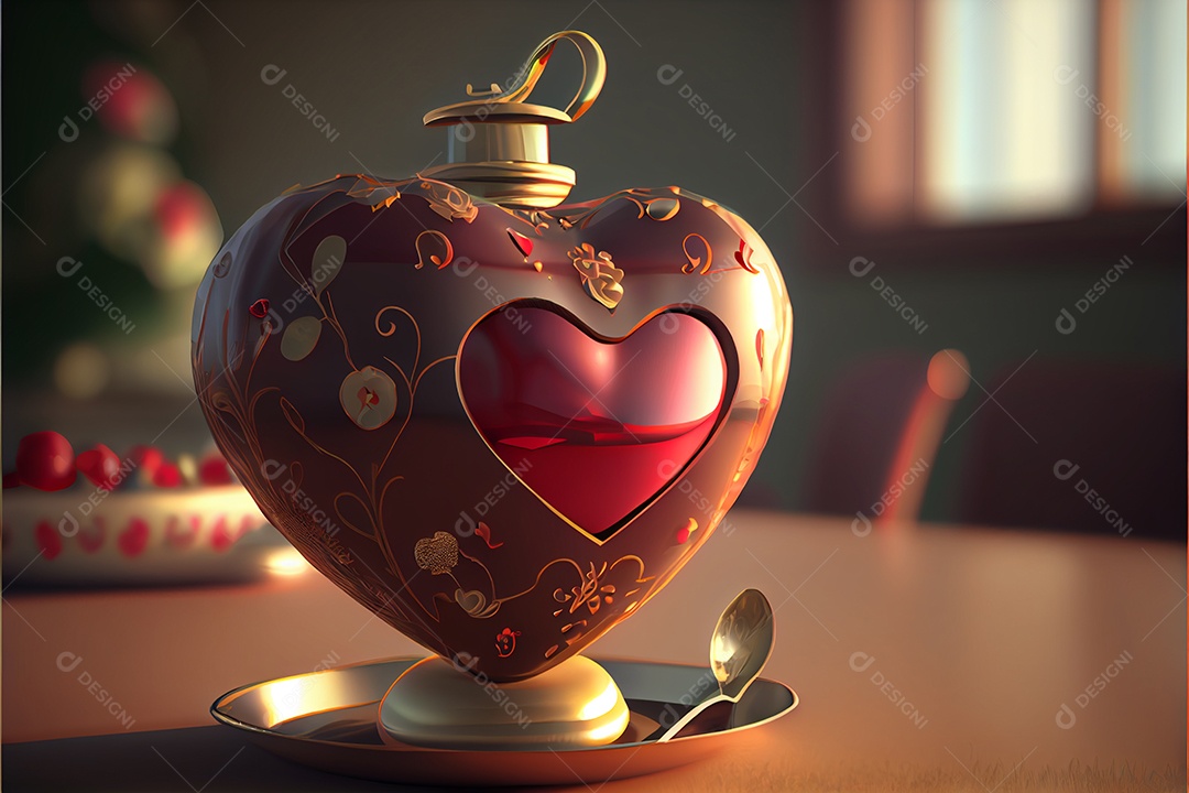 Amor rosa representativo, dia dos namorados 12 de junho renderizar realista