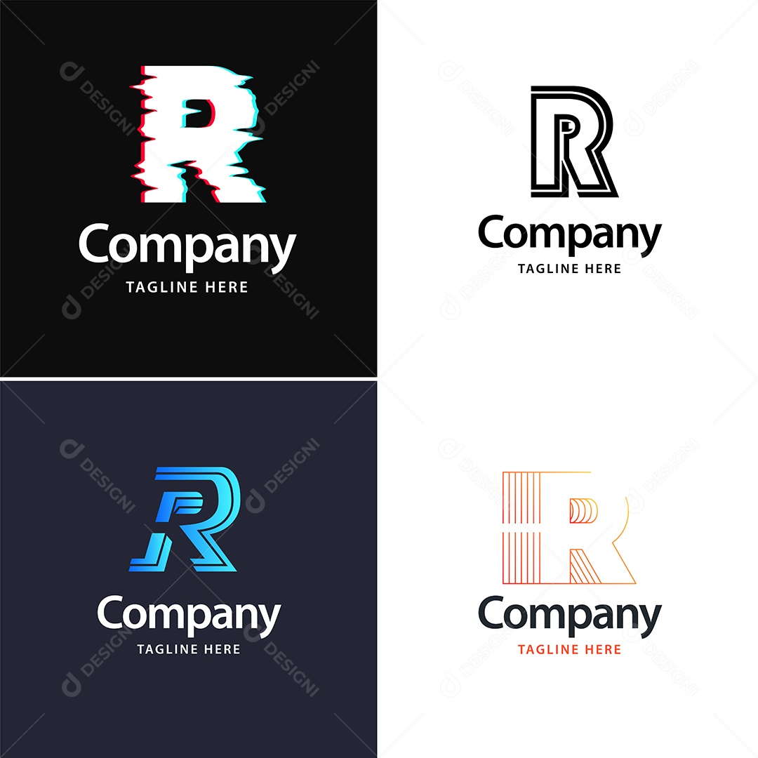 Logo R Personalizada Logotipos Modernos EPS