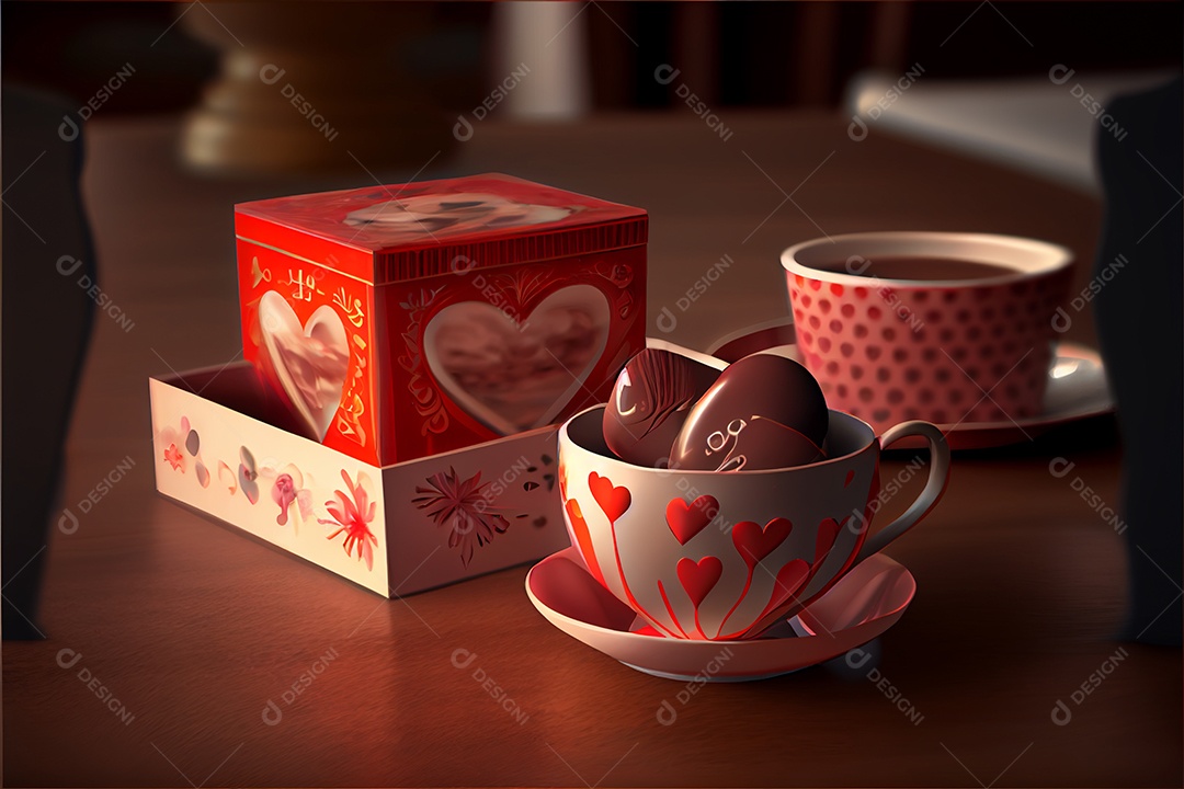 Amor rosa representativo, dia dos namorados 12 de junho renderizar realista