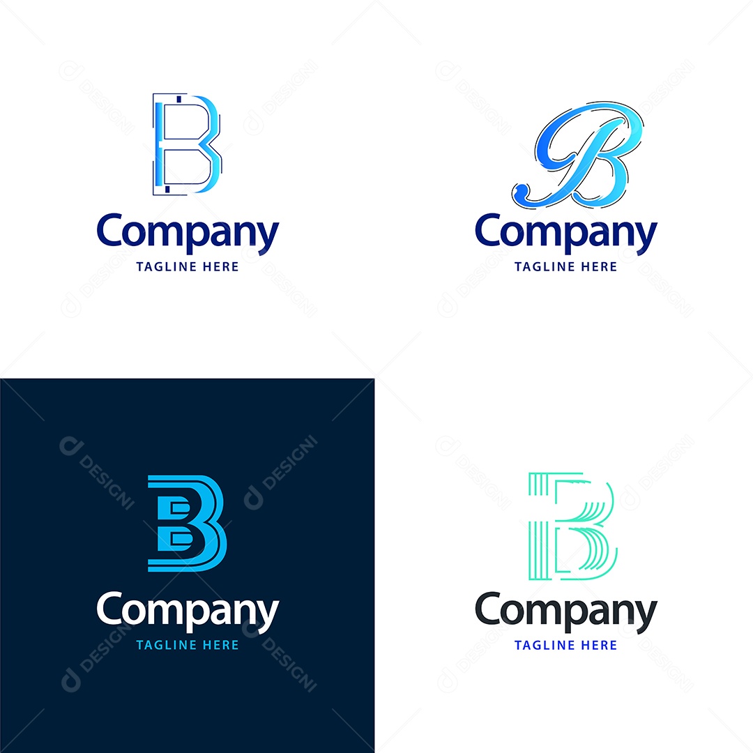 Logo B Personalizada Logotipos Modernos EPS