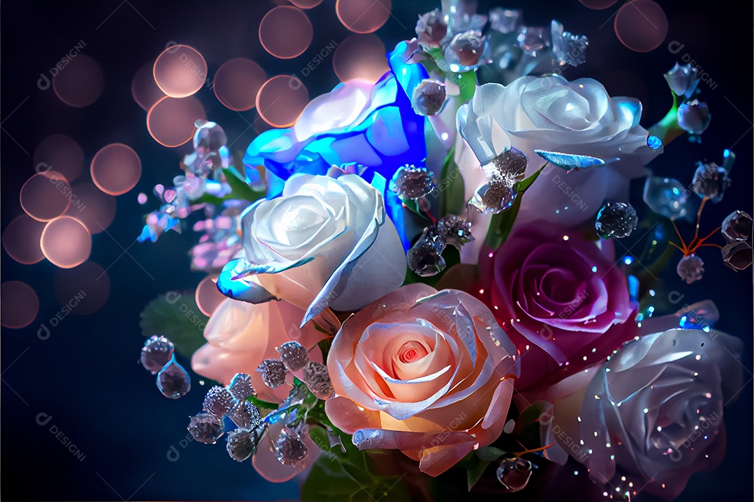 Amor rosa representativo, dia dos namorados 14 de fevereiro renderizar realista