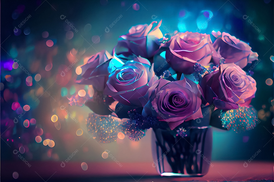 Amor rosa representativo, dia dos namorados 14 de fevereiro renderizar realista