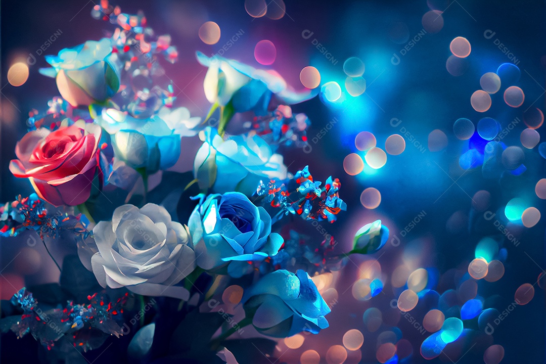 Amor rosa representativo, dia dos namorados 14 de fevereiro renderizar realista