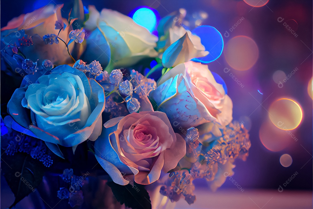 Amor rosa representativo, dia dos namorados 14 de fevereiro renderizar realista