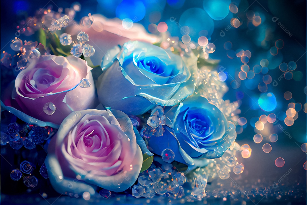 Amor rosa representativo, dia dos namorados 14 de fevereiro renderizar realista