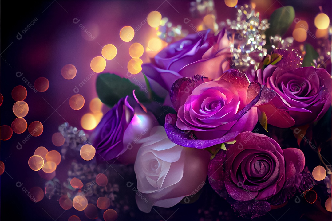 Amor rosa representativo, dia dos namorados 14 de fevereiro renderizar realista