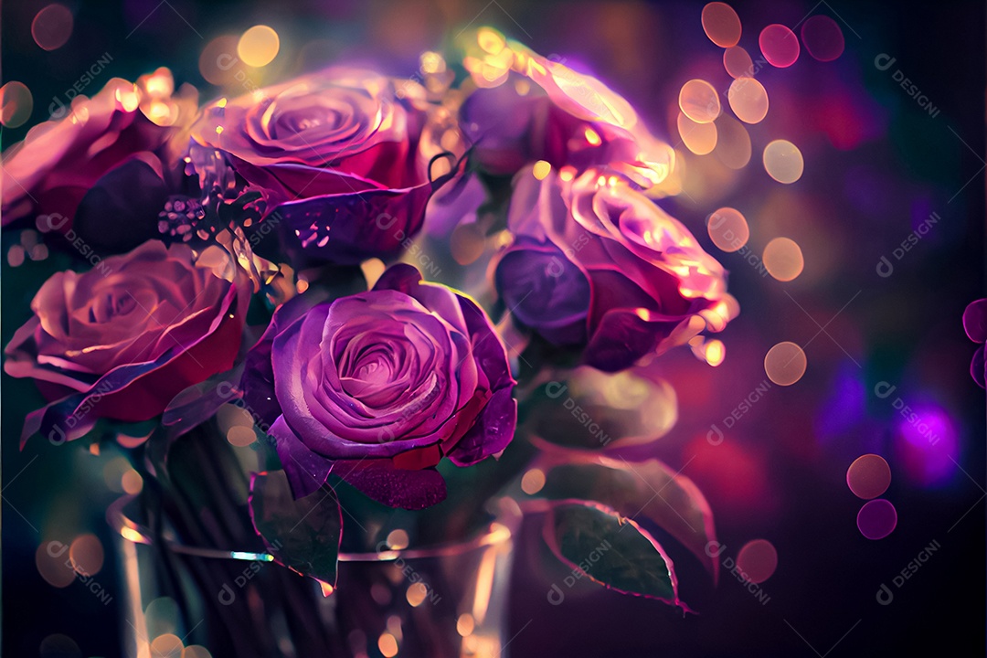 Amor rosa representativo, dia dos namorados 14 de fevereiro renderizar realista