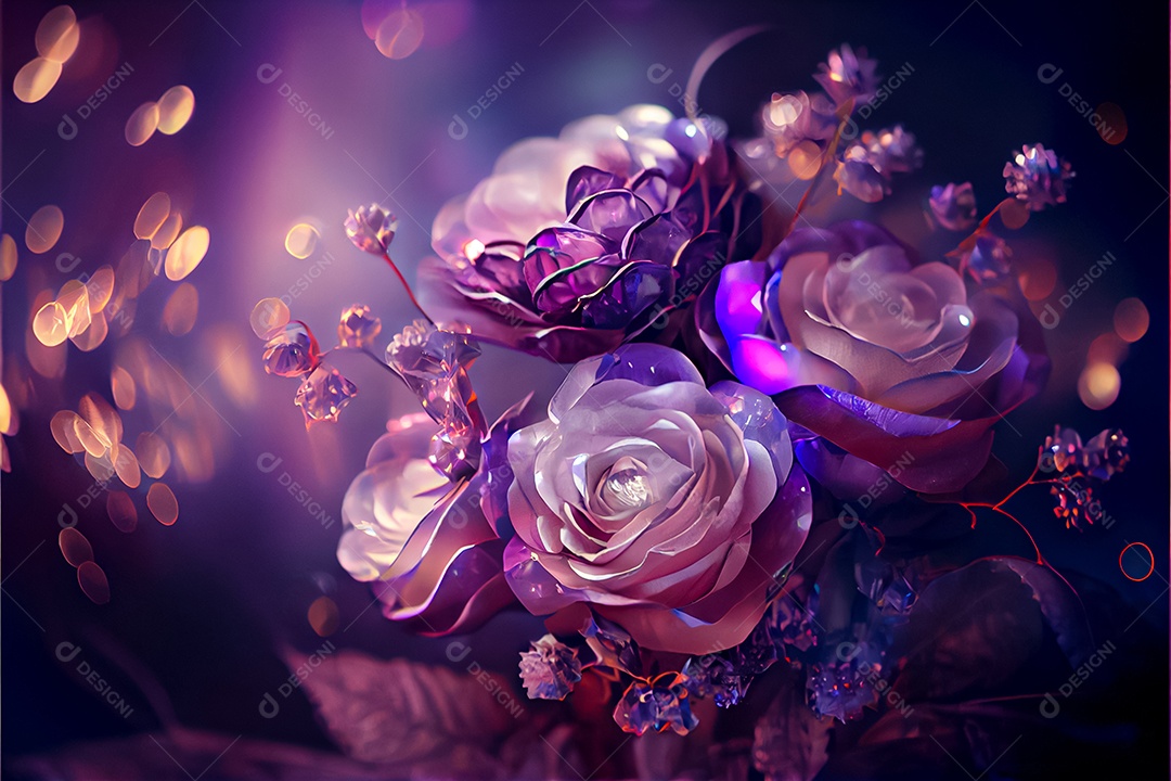 Amor rosa representativo, dia dos namorados 14 de fevereiro renderizar realista