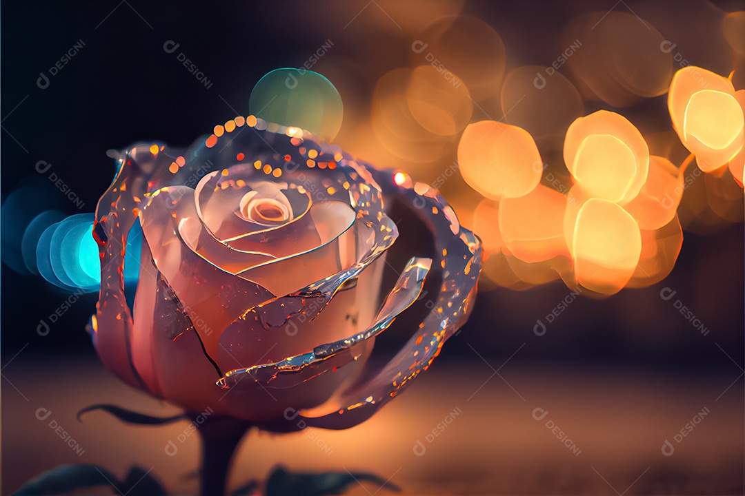 Amor rosa representativo, dia dos namorados 14 de fevereiro renderizar realista