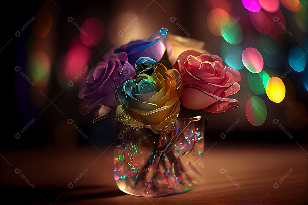 Amor rosa representativo, dia dos namorados 14 de fevereiro renderizar realista