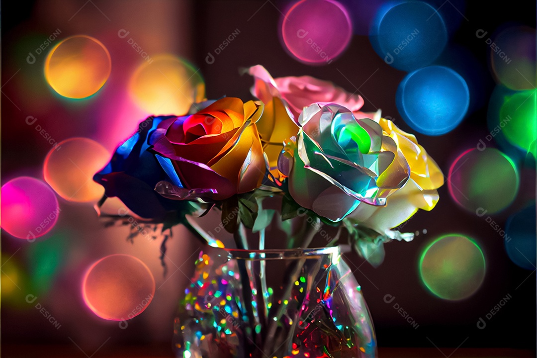 Amor rosa representativo, dia dos namorados 14 de fevereiro renderizar realista