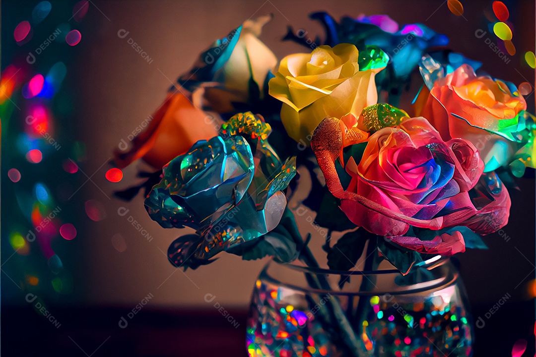 Amor rosa representativo, dia dos namorados 14 de fevereiro renderizar realista