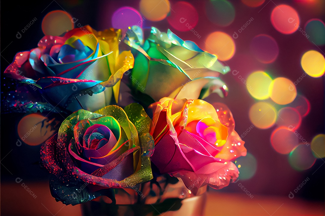 Amor rosa representativo, dia dos namorados 14 de fevereiro renderizar realista