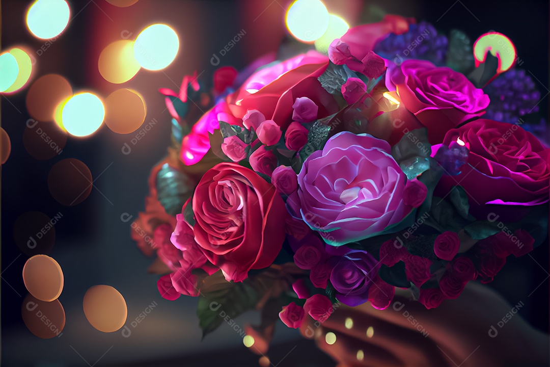 Amor rosa representativo, dia dos namorados 14 de fevereiro renderizar realista