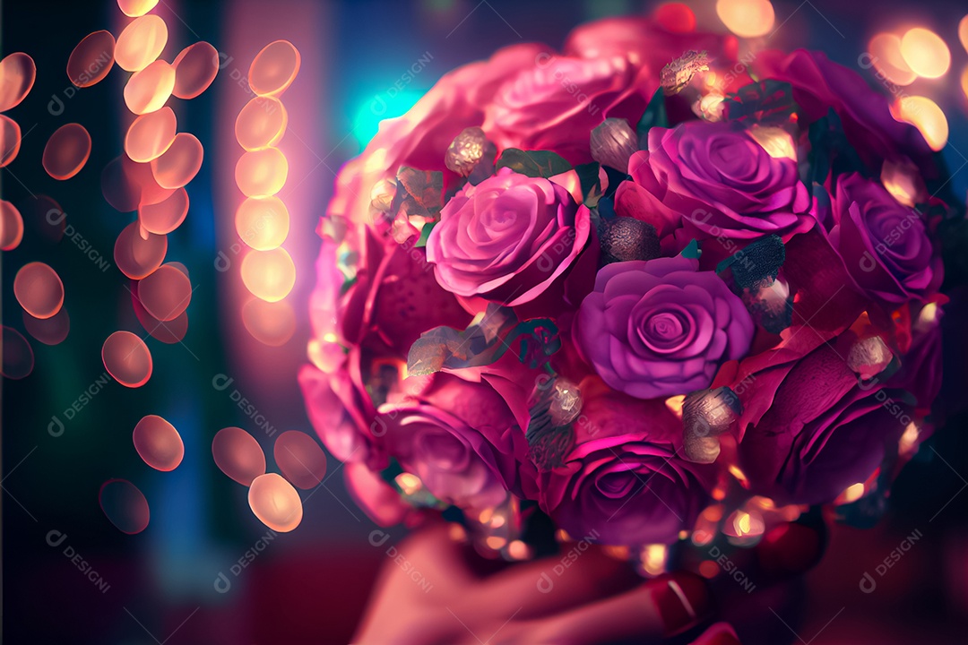 Amor rosa representativo, dia dos namorados 14 de fevereiro renderizar realista