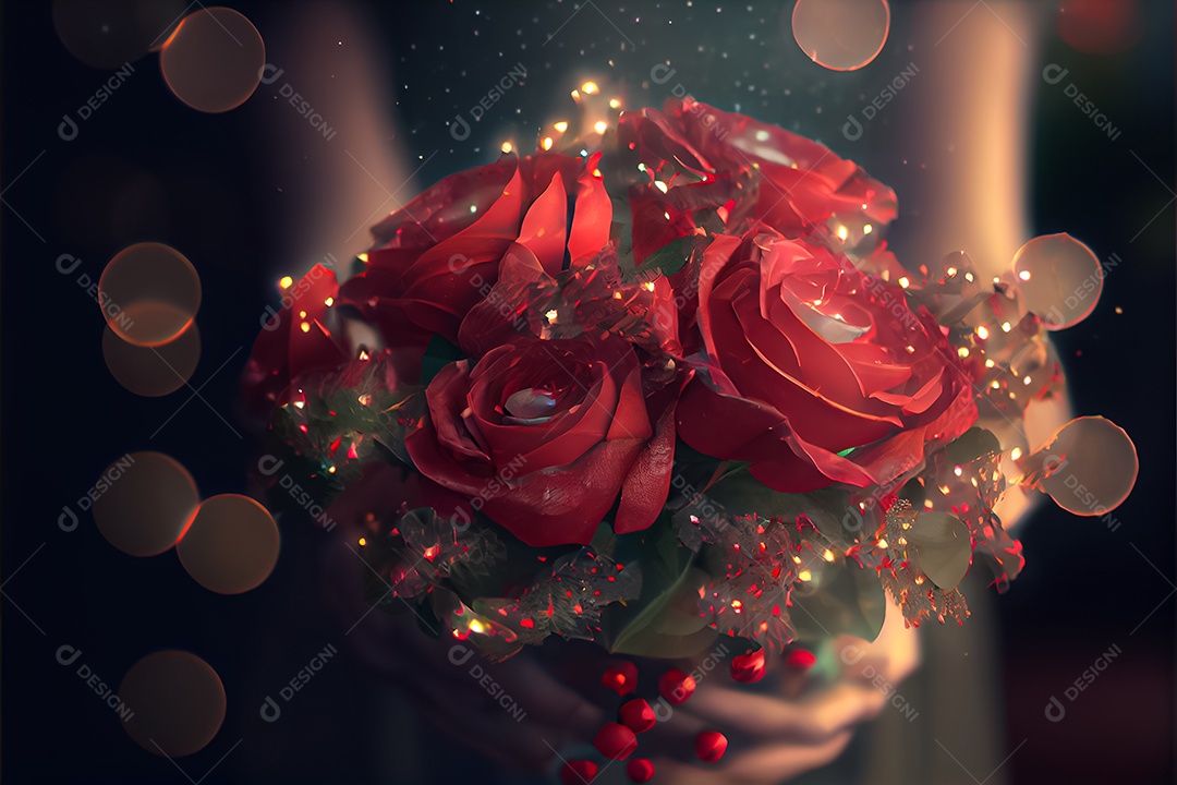 Amor rosa representativo, dia dos namorados 14 de fevereiro renderizar realista