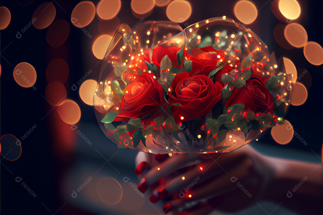 Amor rosa representativo, dia dos namorados 14 de fevereiro renderizar realista