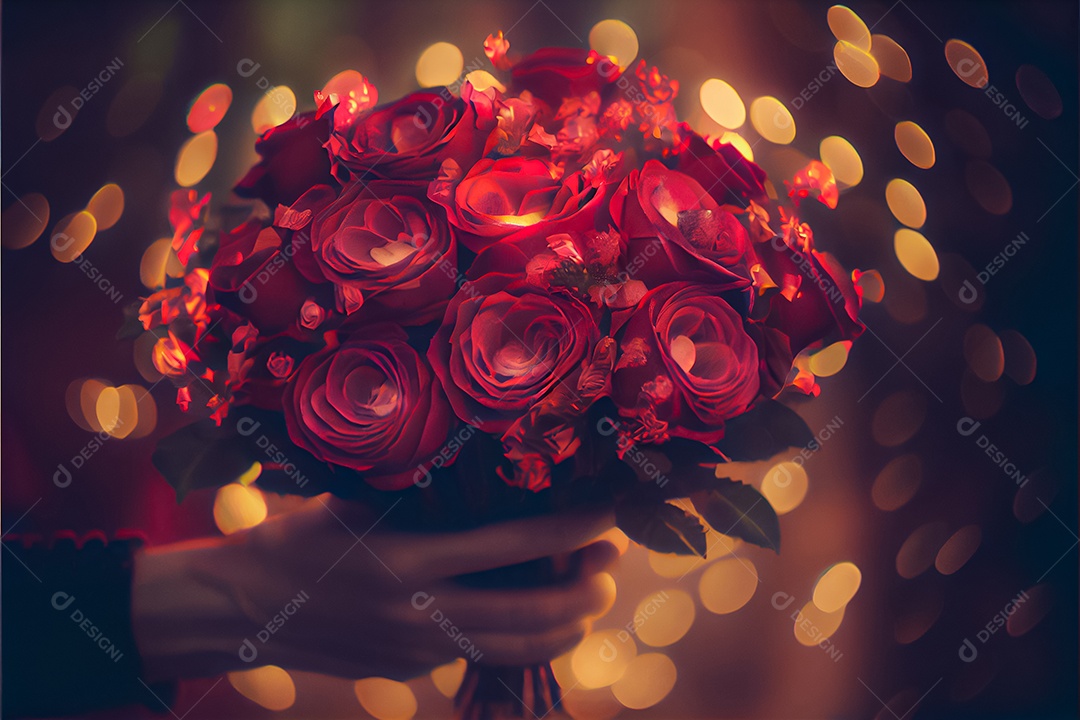 Amor rosa representativo, dia dos namorados 14 de fevereiro renderizar realista