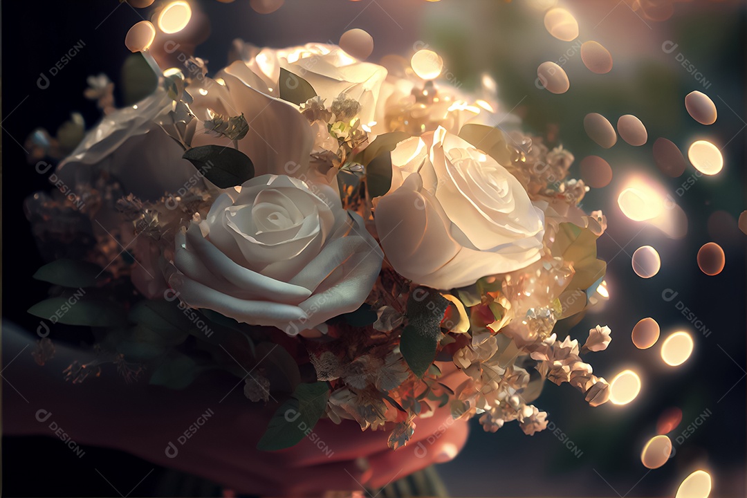 Amor rosa representativo, dia dos namorados 14 de fevereiro renderizar realista