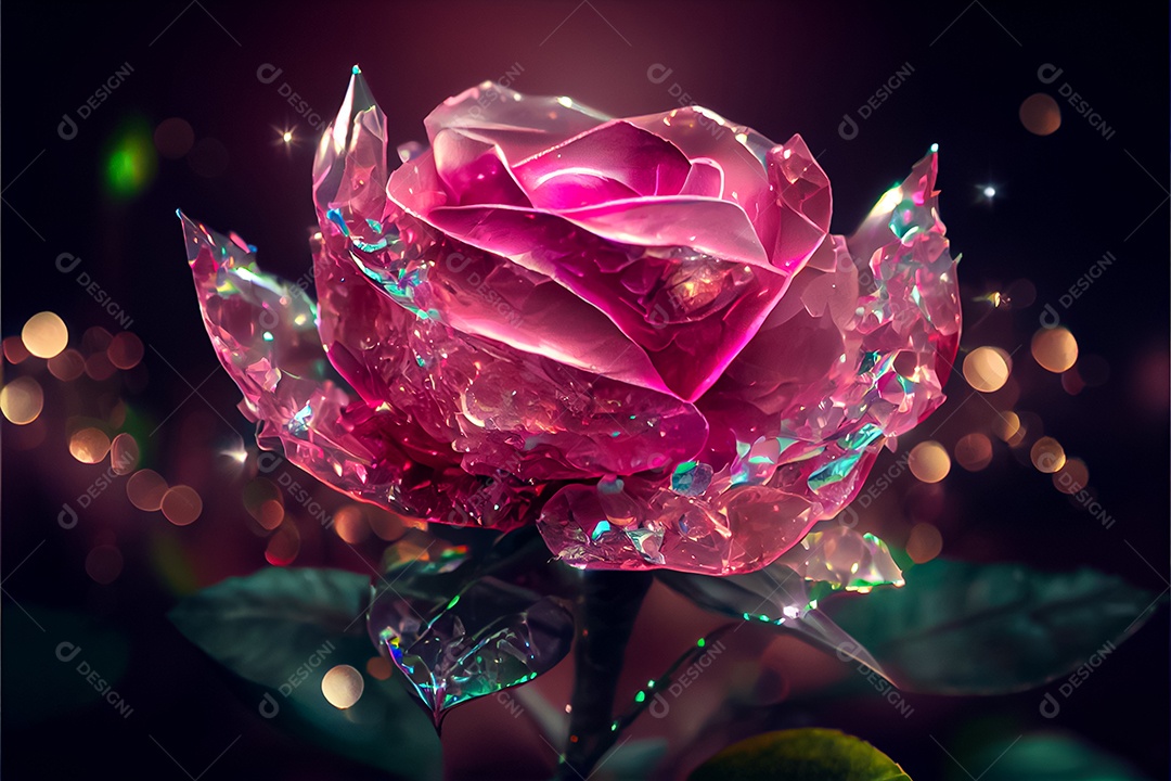 Amor rosa representativo, dia dos namorados 14 de fevereiro renderizar realista