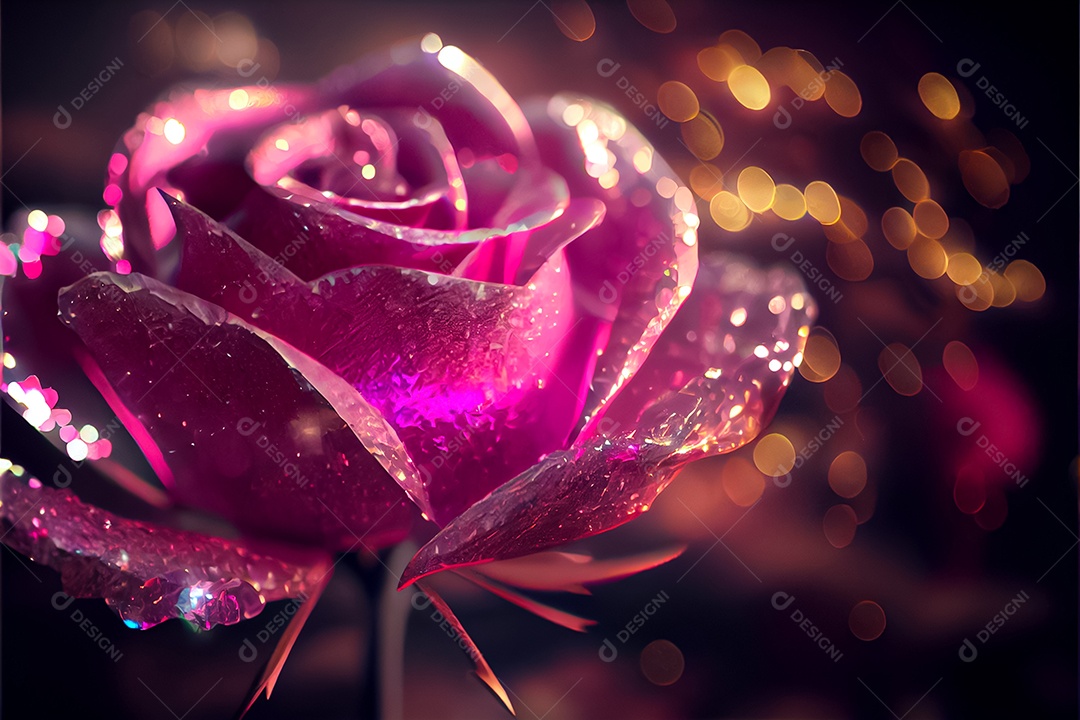 Amor rosa representativo, dia dos namorados 14 de fevereiro renderizar realista