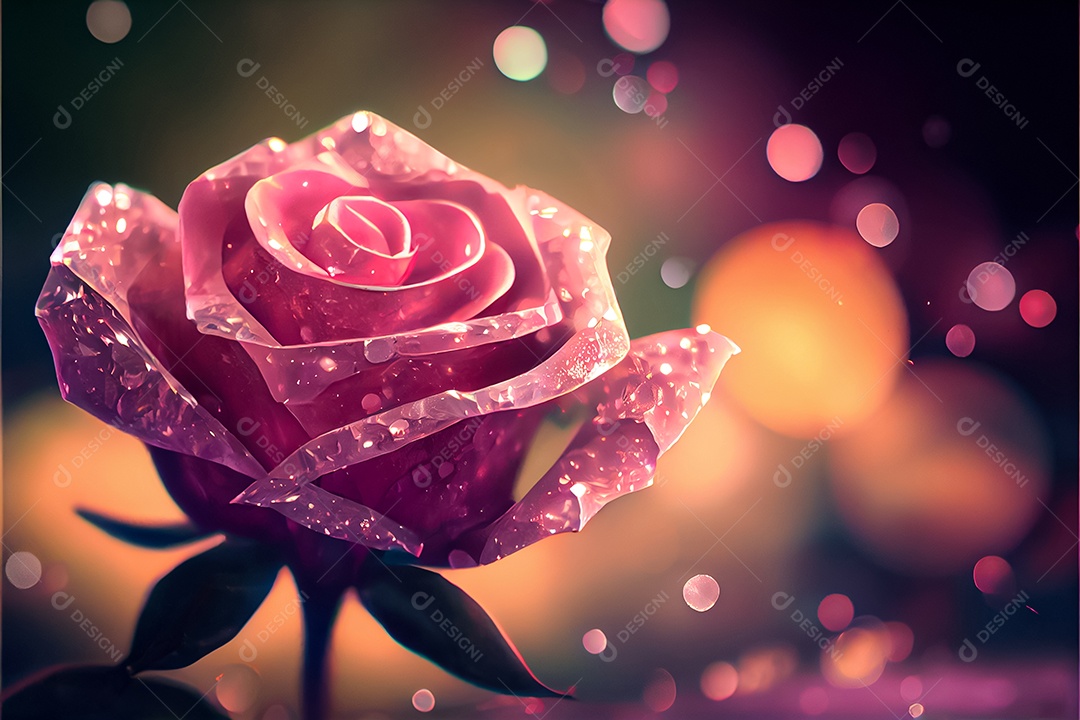 Amor rosa representativo, dia dos namorados 14 de fevereiro renderizar realista