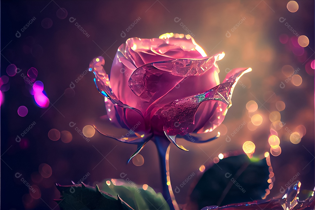 Amor rosa representativo, dia dos namorados 14 de fevereiro renderizar realista