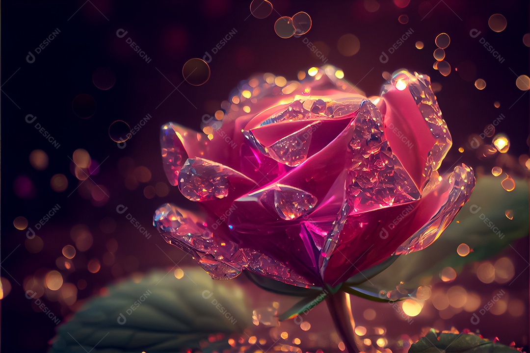 Amor rosa representativo, dia dos namorados 14 de fevereiro renderizar realista