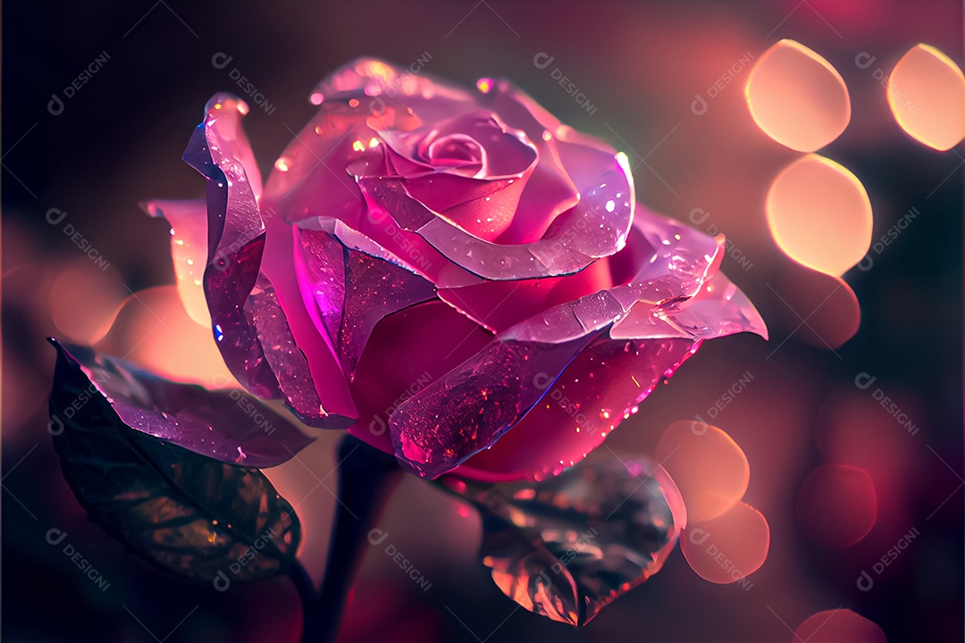 Amor rosa representativo, dia dos namorados 14 de fevereiro renderizar realista