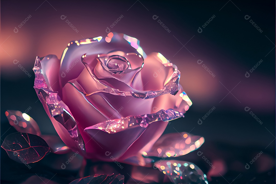 Amor rosa representativo, dia dos namorados 14 de fevereiro renderizar realista