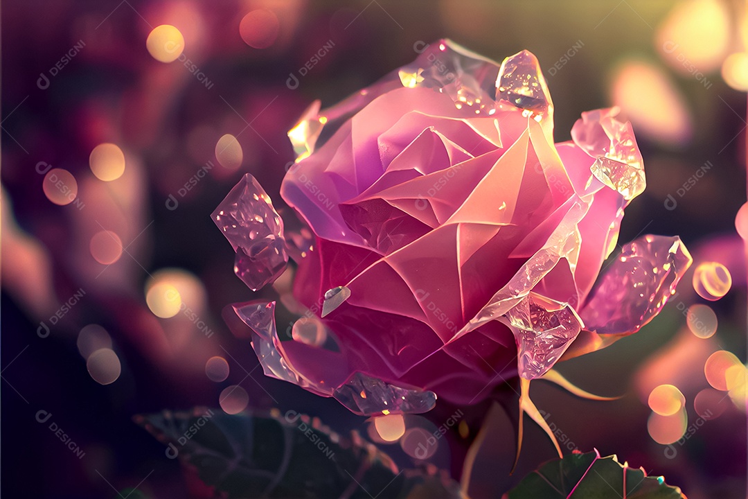 Amor rosa representativo, dia dos namorados 14 de fevereiro renderizar realista