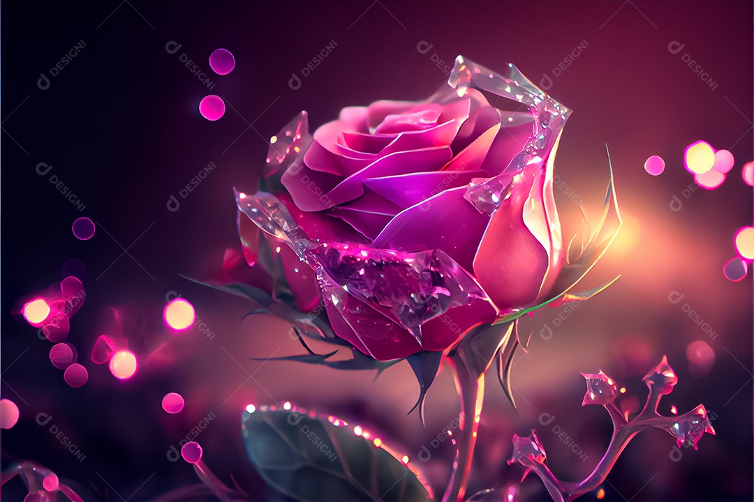 Amor rosa representativo, dia dos namorados 14 de fevereiro renderizar realista