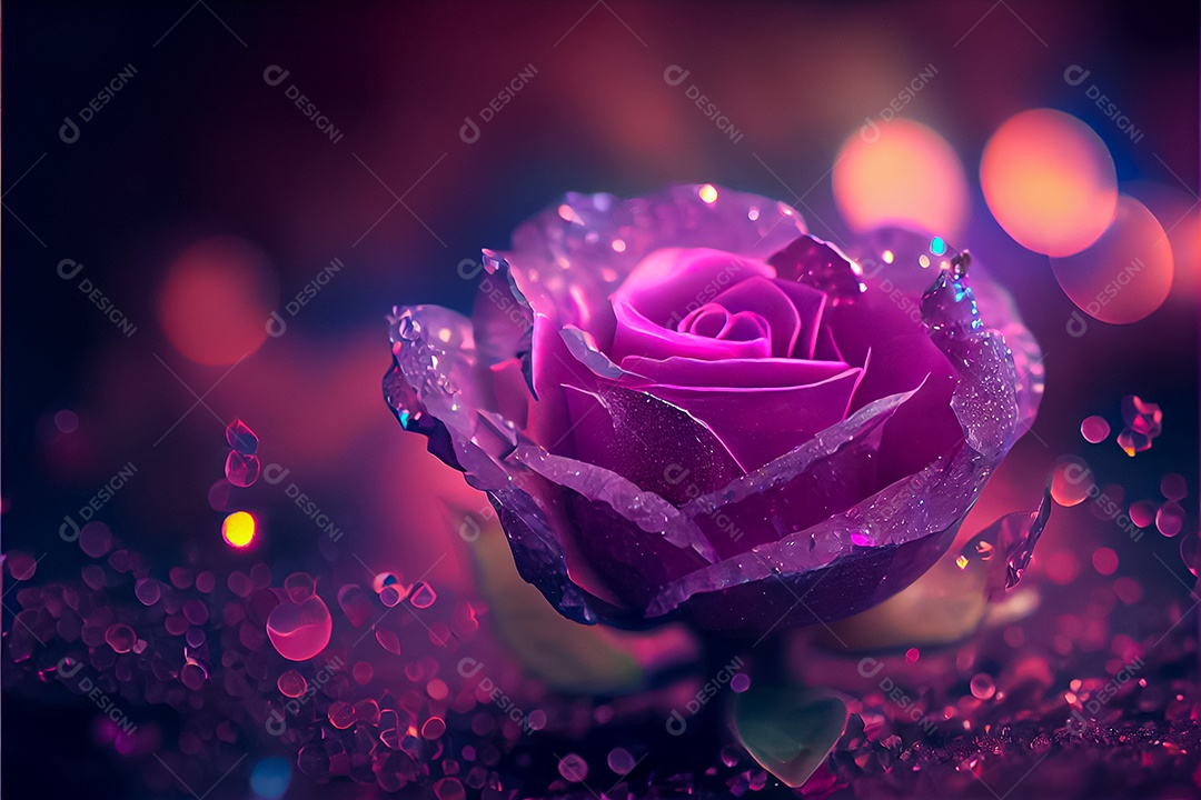 Amor rosa representativo, dia dos namorados 14 de fevereiro renderizar realista