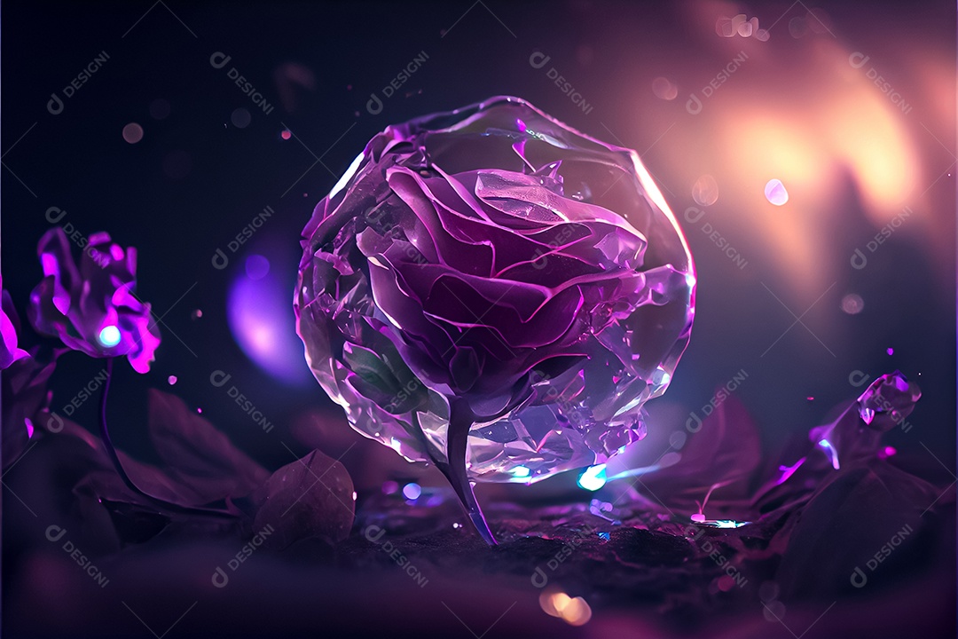 Amor rosa representativo, dia dos namorados 14 de fevereiro renderizar realista