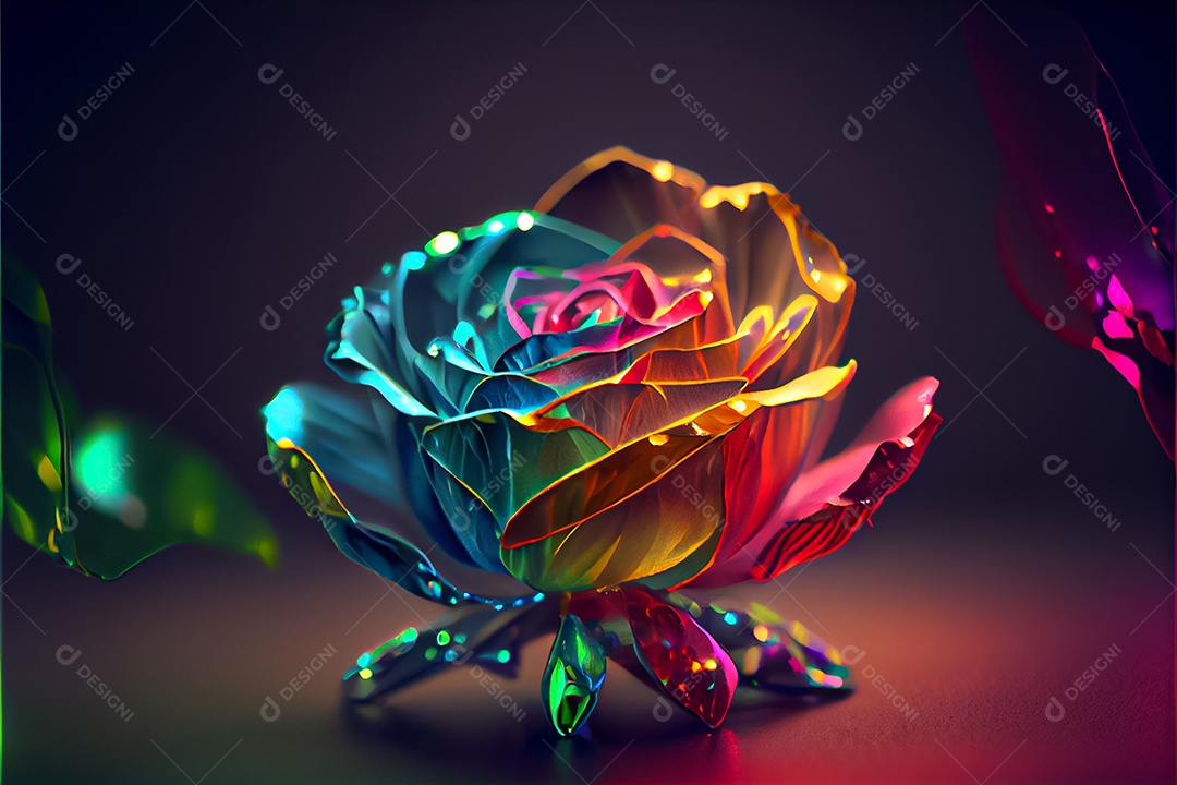 Amor rosa representativo, dia dos namorados 14 de fevereiro renderizar realista