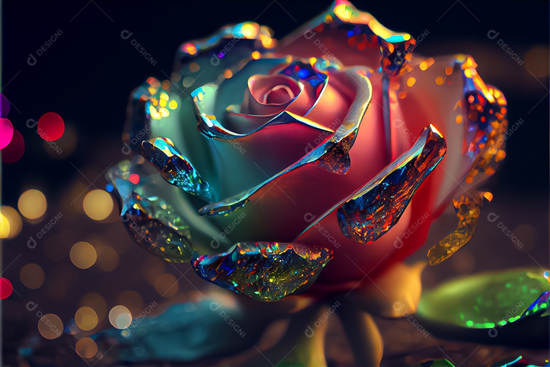 Amor rosa representativo, dia dos namorados 14 de fevereiro renderizar realista